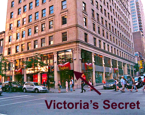 Chapter's Bookstore at 1171 Saint Catherine Street W in Montreal where Victoria's Secret will replace