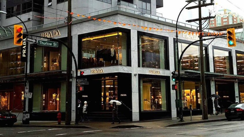 Prada on Thurlow Street in Vancouver.