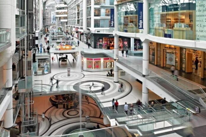An empty CF Toronto Eaton Centre - Photo by Toronto Tourism