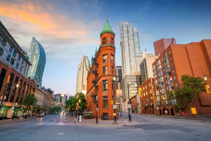 Downtown Toronto city Skyline at twiligh, Canada
