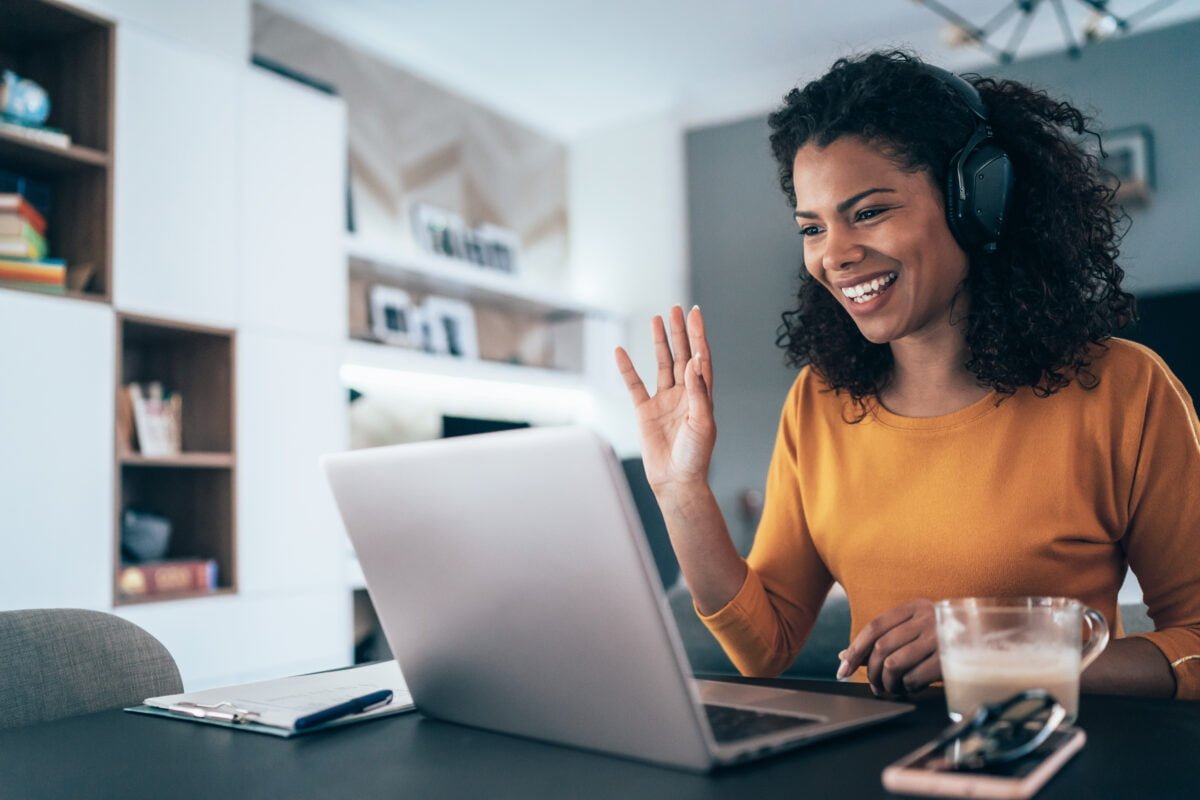 Woman on video conference call at home. Photo: Afterpay