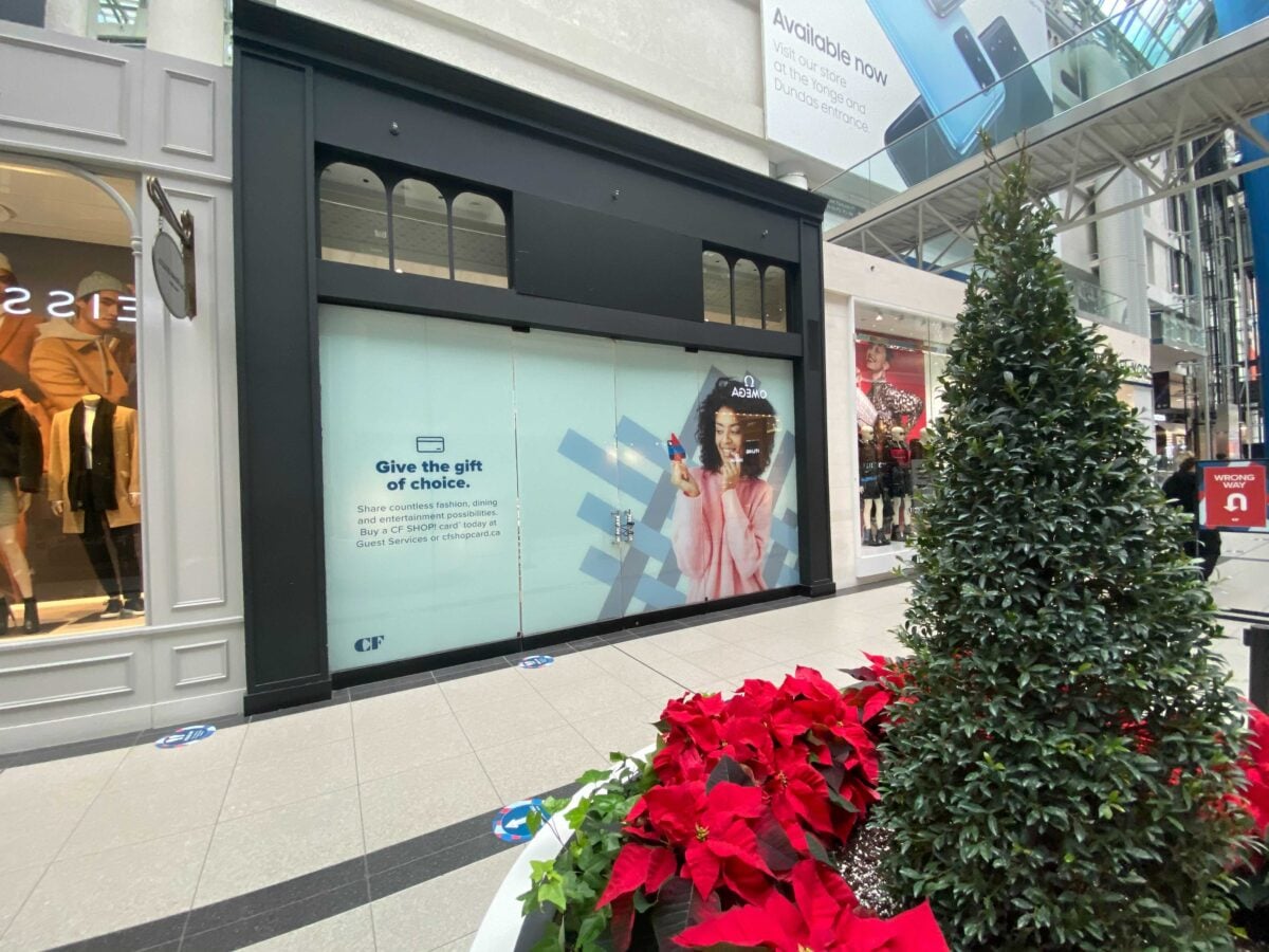 Exterior of future Jo Malone store in CF Toronto Eaton Centre. Photo: Dustin Fuhs