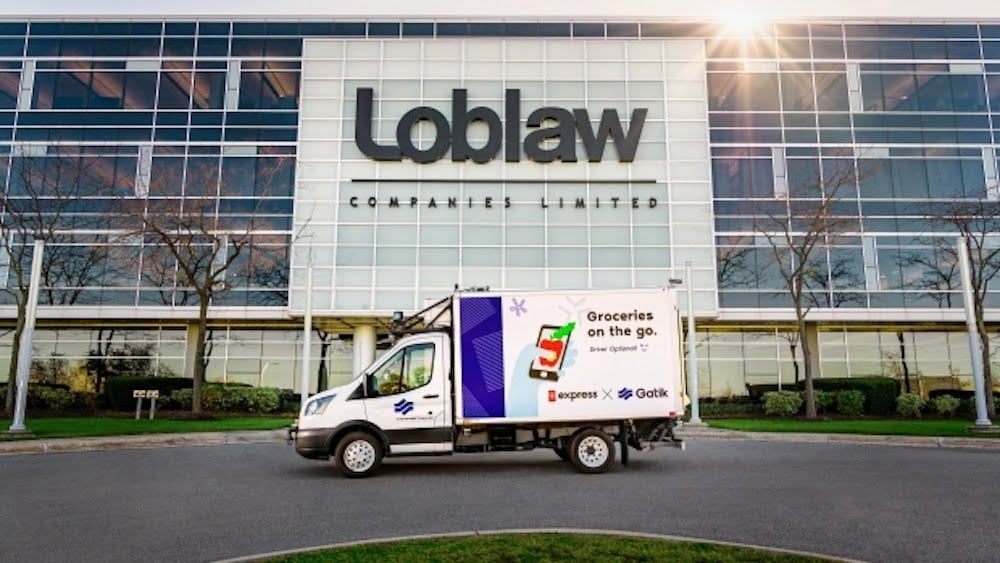 Loblaws autonomous vehicles outside Loblaws office. Photo: Loblaws