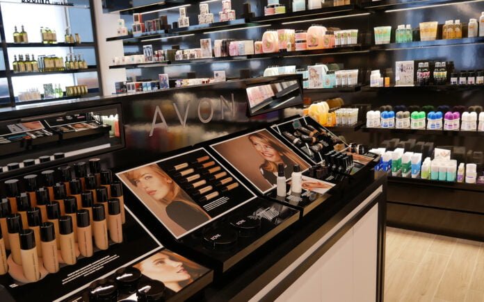 AVON MAKE UP COUNTER SHOWCASING A RANGE OF COSMETICS. PHOTO: AVON