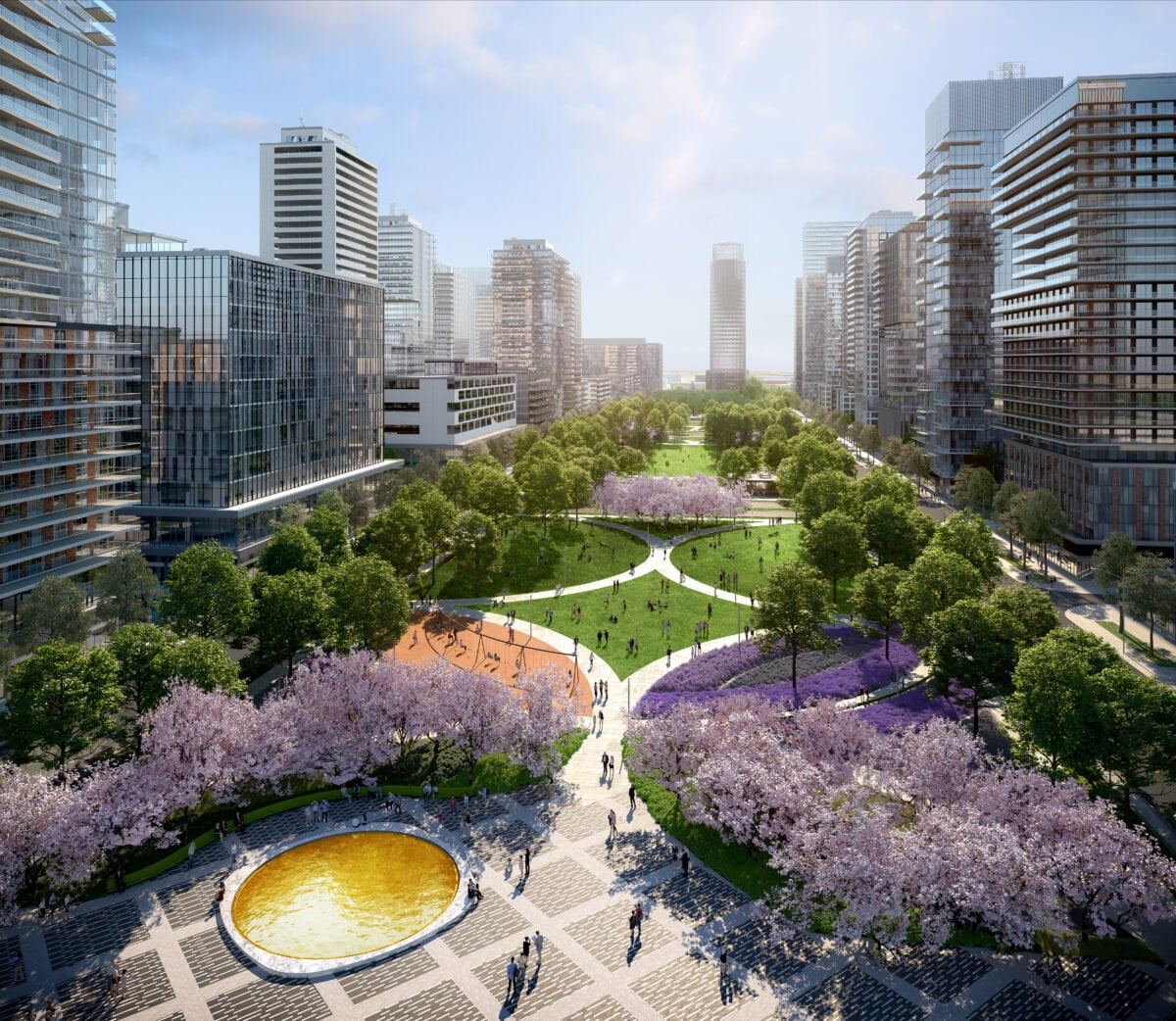Rendering of future central park within Vaughan Metropolitan Centre. Rendering: SmartCentres