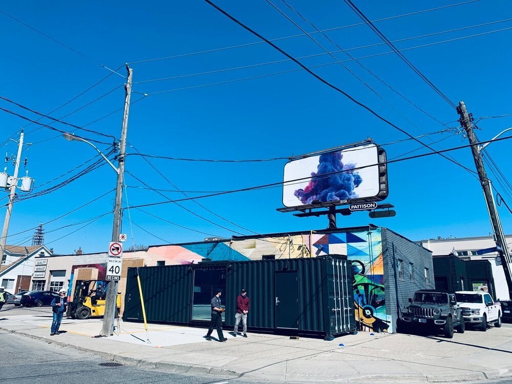 Exterior of Alchemy storage container that served as the brand's home for the past few months. Photo: Alchemy