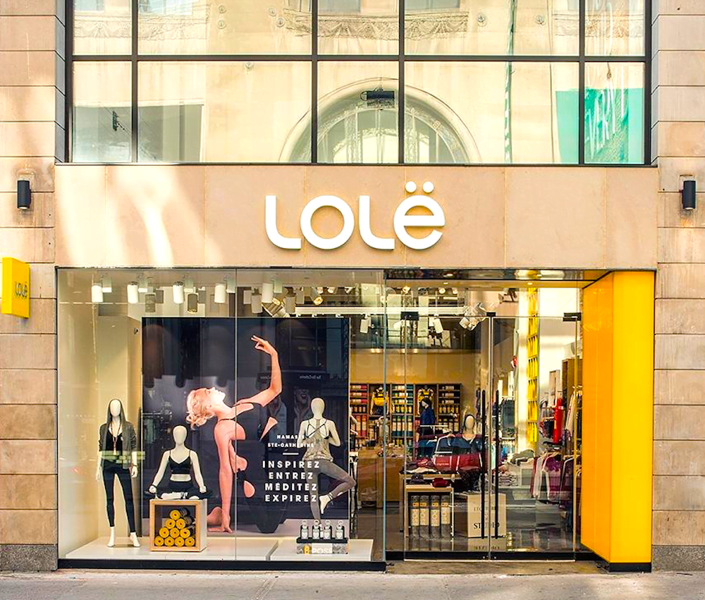 Exterior of Lolë concept store on Rue Sainte-Catherine. Photo: Lolë