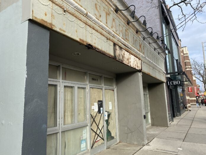 Shuttered Starbucks location on Toronto's Queen Street East. Photo: Dustin Fuhs