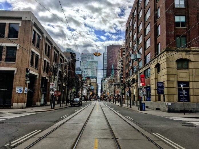 King St_ A quiet day on Toronto's King Street East. Photo: Dustin Fuhs