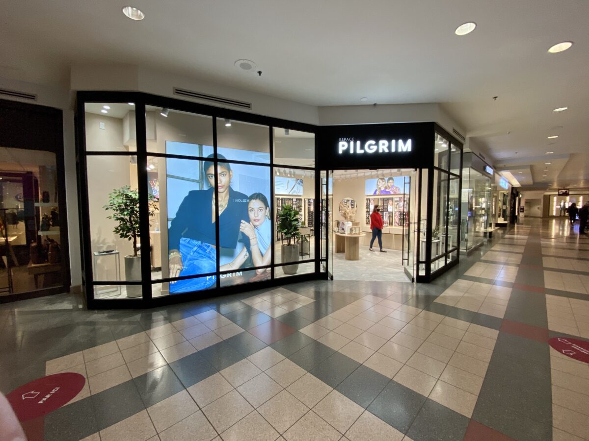 Exterior of Pilgrim store in Place Montreal Trust. Photo: Maxime Frechette