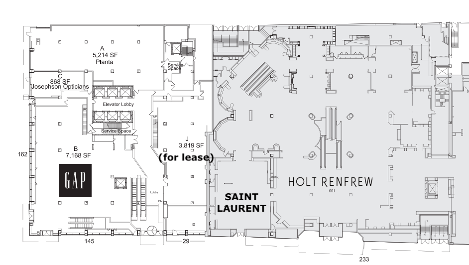 50-60 Bloor Street West ground floor lease plan. Image: Morguard