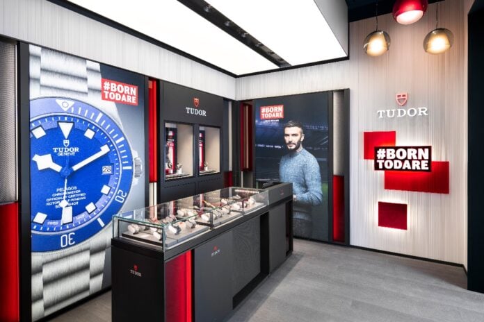 Interior of new Tudor boutique in Yorkdale Shopping Centre. Photo: Tudor
