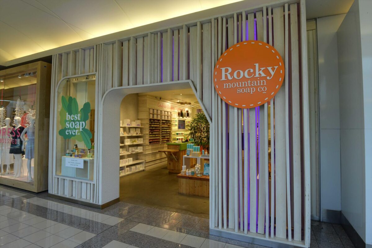 Exterior of Rocky Mountain Soap Company store in Burnaby. Photo: Ivanhoe Cambridge 