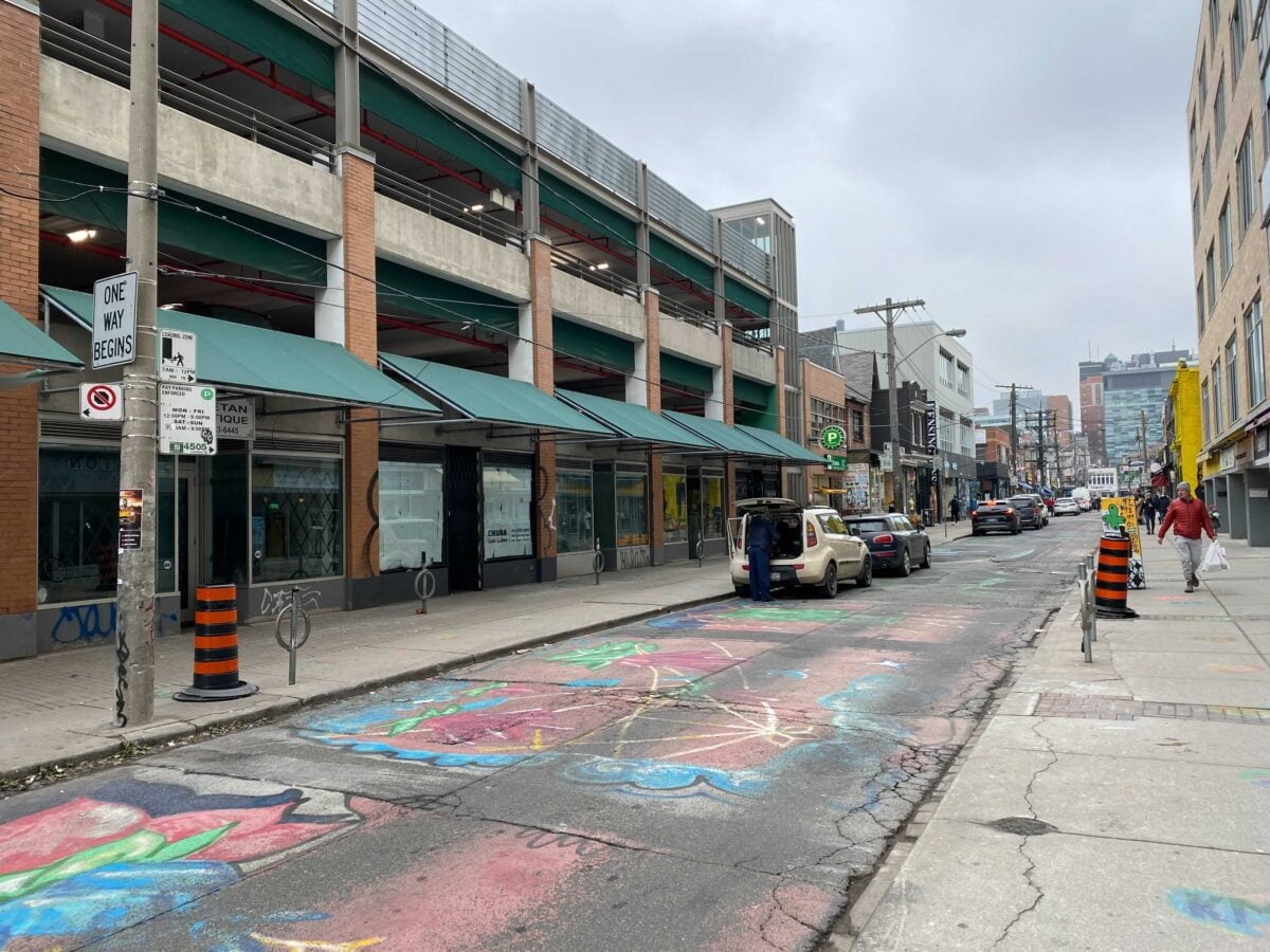 Deserted street in Kensington Market. Photo: Dustin Fuhs (12 January 2021)