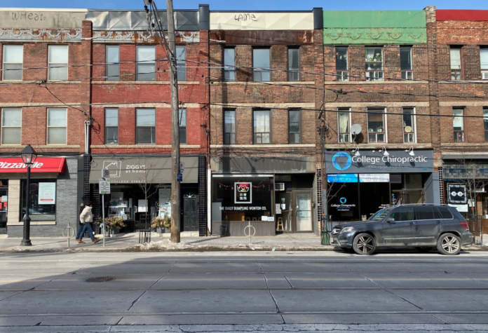 A quiet College Street West in Toronto in January 2021. Photo: Dustin Fuhs