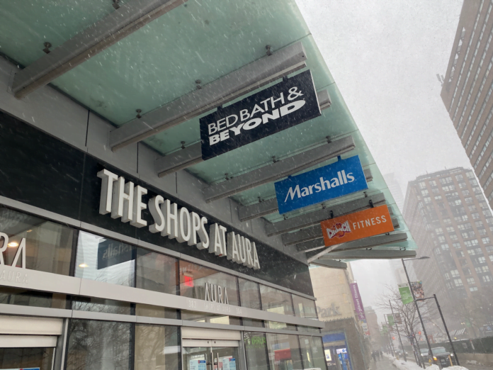 Exterior of The Shops At Aura which is currently in the process of major change. Photo: Dustin Fuhs