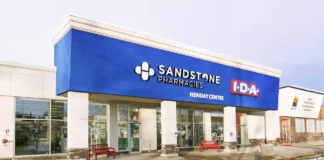 Exterior of Sandstone Pharmacy in Innisfail, Alberta. Photo: Sandstone Pharmacy Facebook