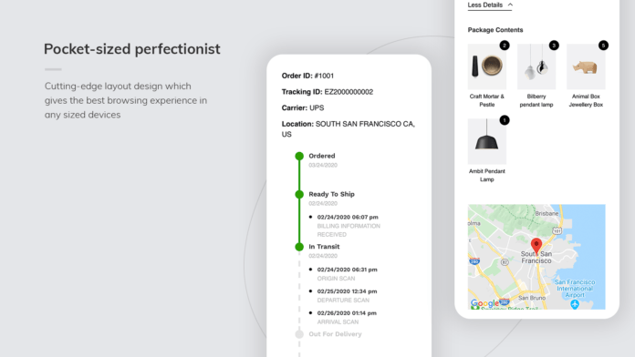 Shopify tracking technology shown on smartphone device. Photo: Shopify