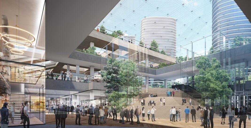 Rendering of newly-renovated Oakridge Centre. Rendering: Oakridge Centre