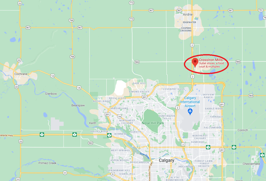 CrossIron Mills location on Google Maps
