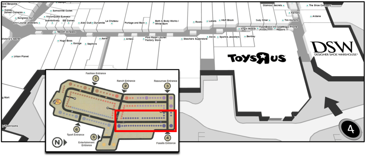 CrossIron Mall Map - Fossils Neighbourhood