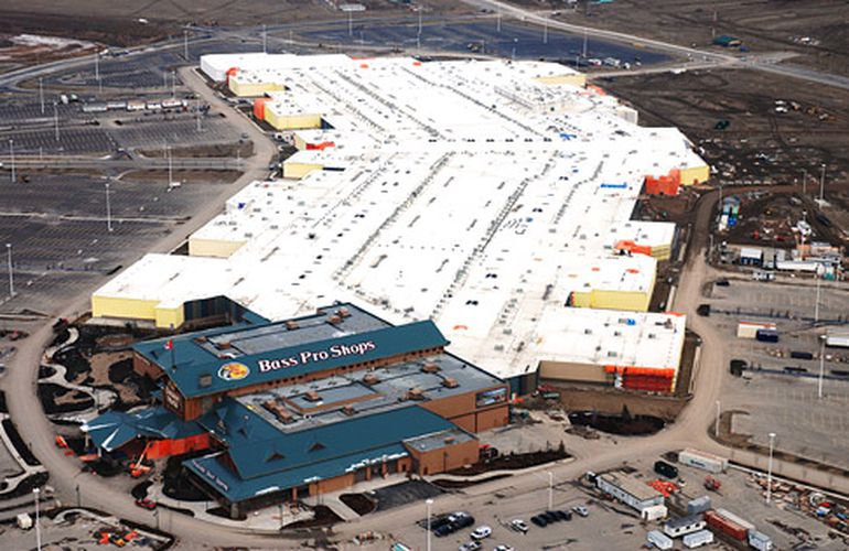 Aerial photo of CrossIron Mills just north of Calgary, Alberta