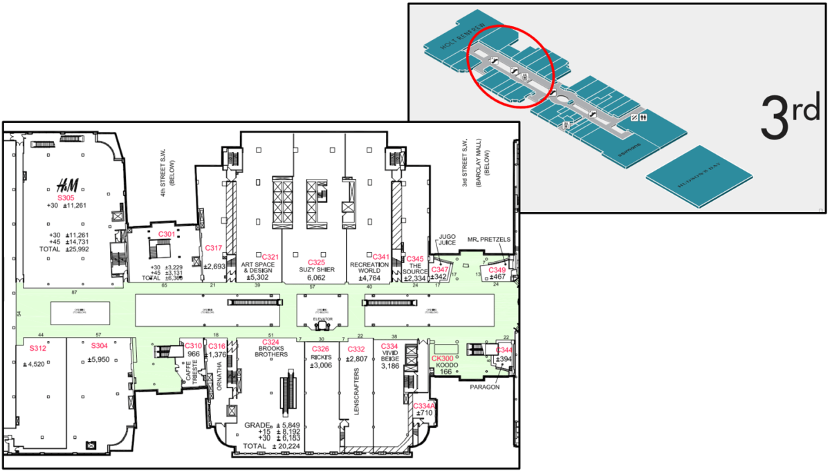 Third Floor Level within the TD Bank building of The Core