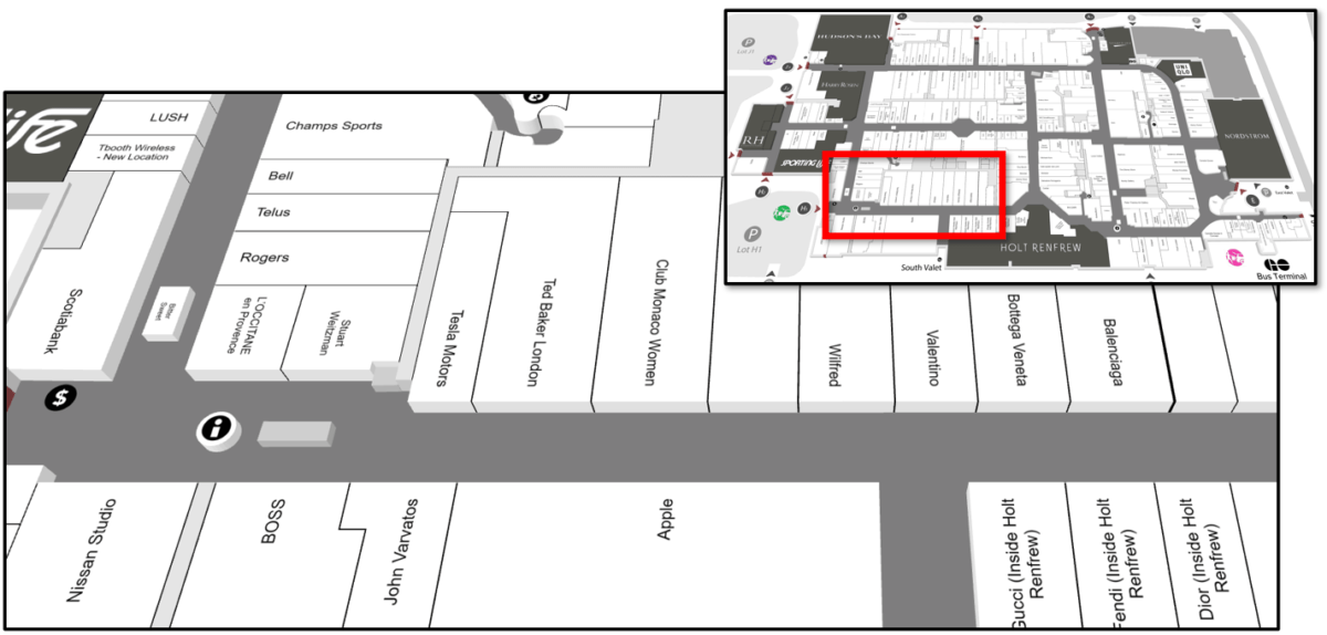 Map of 2012 Expansion Wing at Yorkdale