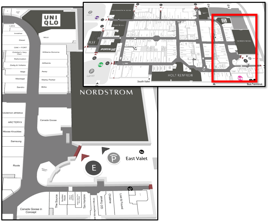 Map of 2016 Nordstrom Expansion at Yorkdale