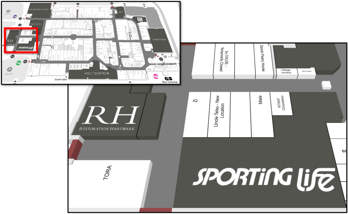 Map of 2017 Expansion Wing at Yorkdale