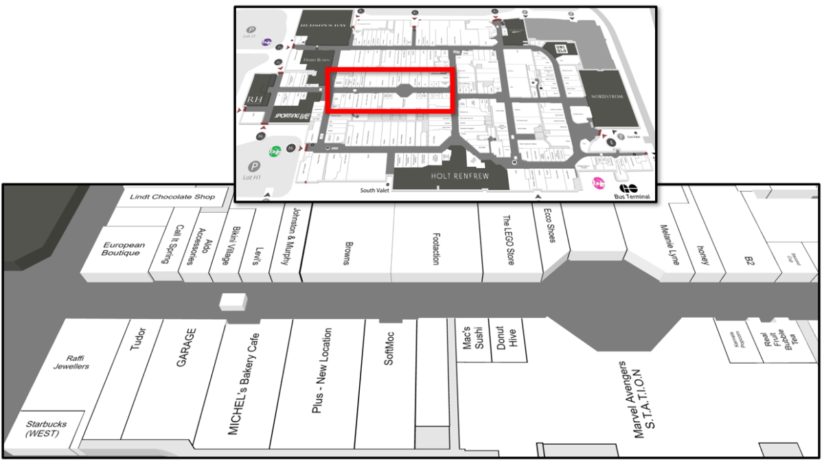 Map of Centre Run at Yorkdale