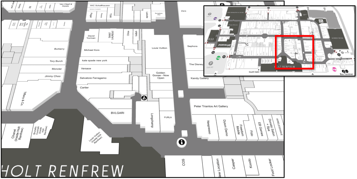 Map of Luxury Loop at Yorkdale