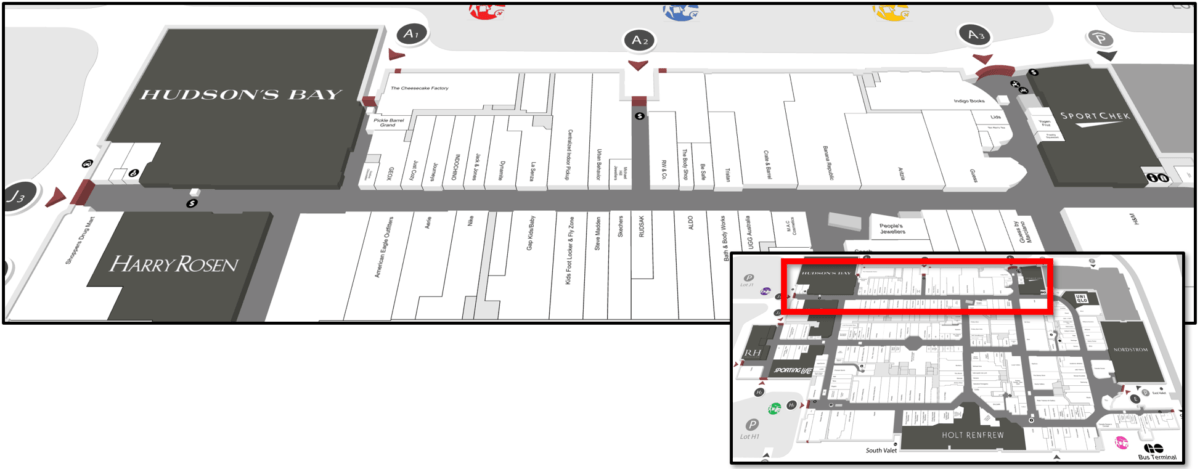 Map of the North Run at Yorkdale