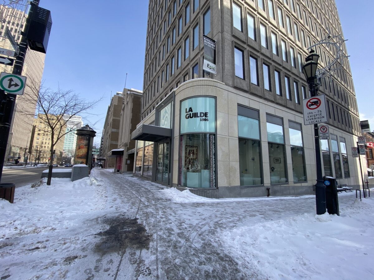 Old Holt Renfrew location from Crescent in Montreal