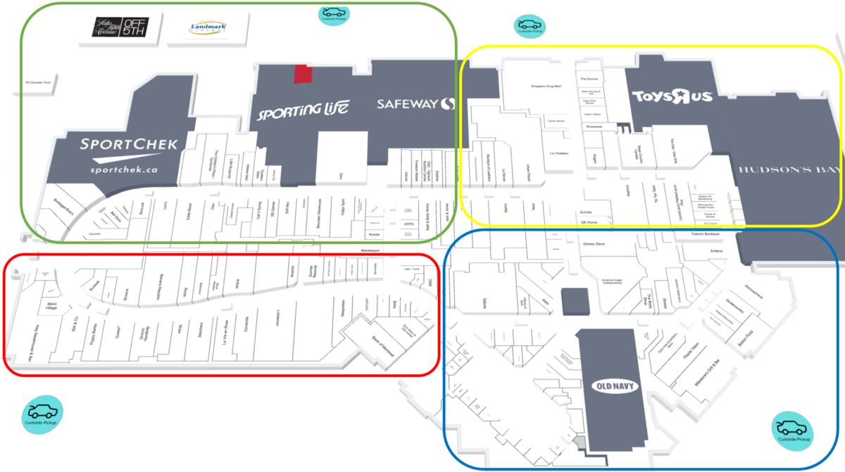 Tour Zones for CF Market Mall