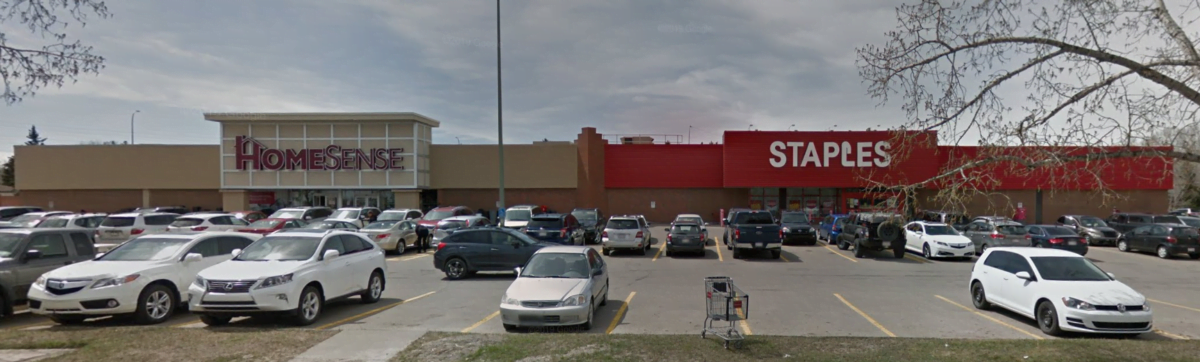 Old HomeSense and Staples location at CF Market Mall prior to redevelopment into Saks OFF 5fth and Landmark Cinemas