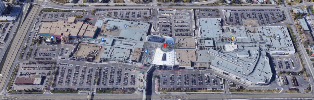 Google Satellite Map of “CF Chinook Centre” in Calgary