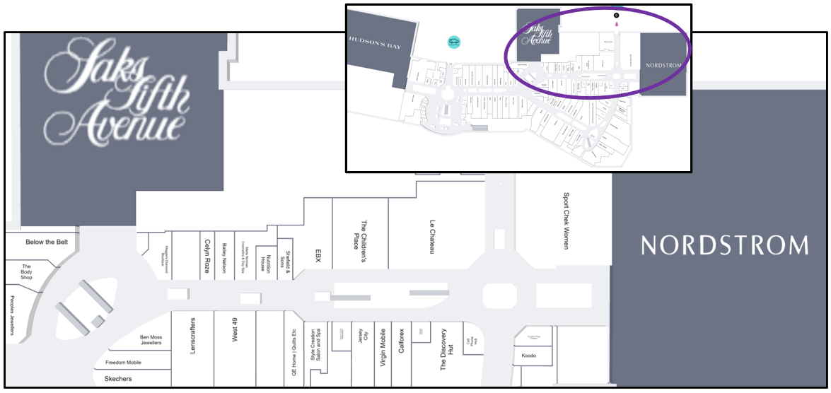 North-West End of CF Chinook Centre on the Upper Level