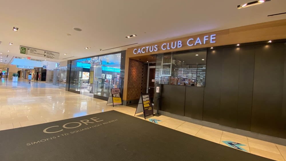 Beauty Boutique (operated by Shoppers Drug Mart) to left of Cactus Club at "The Core" in Calgary on the South Side
