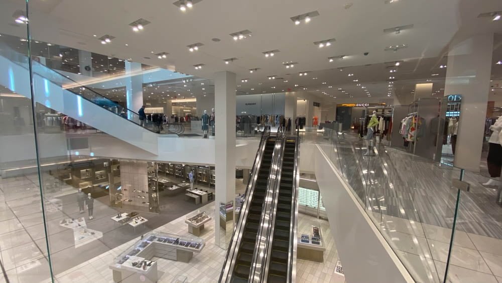 Holt Renfrew escalators (ascending from 2nd Level to 3rd Level) at "The Core" in Calgary