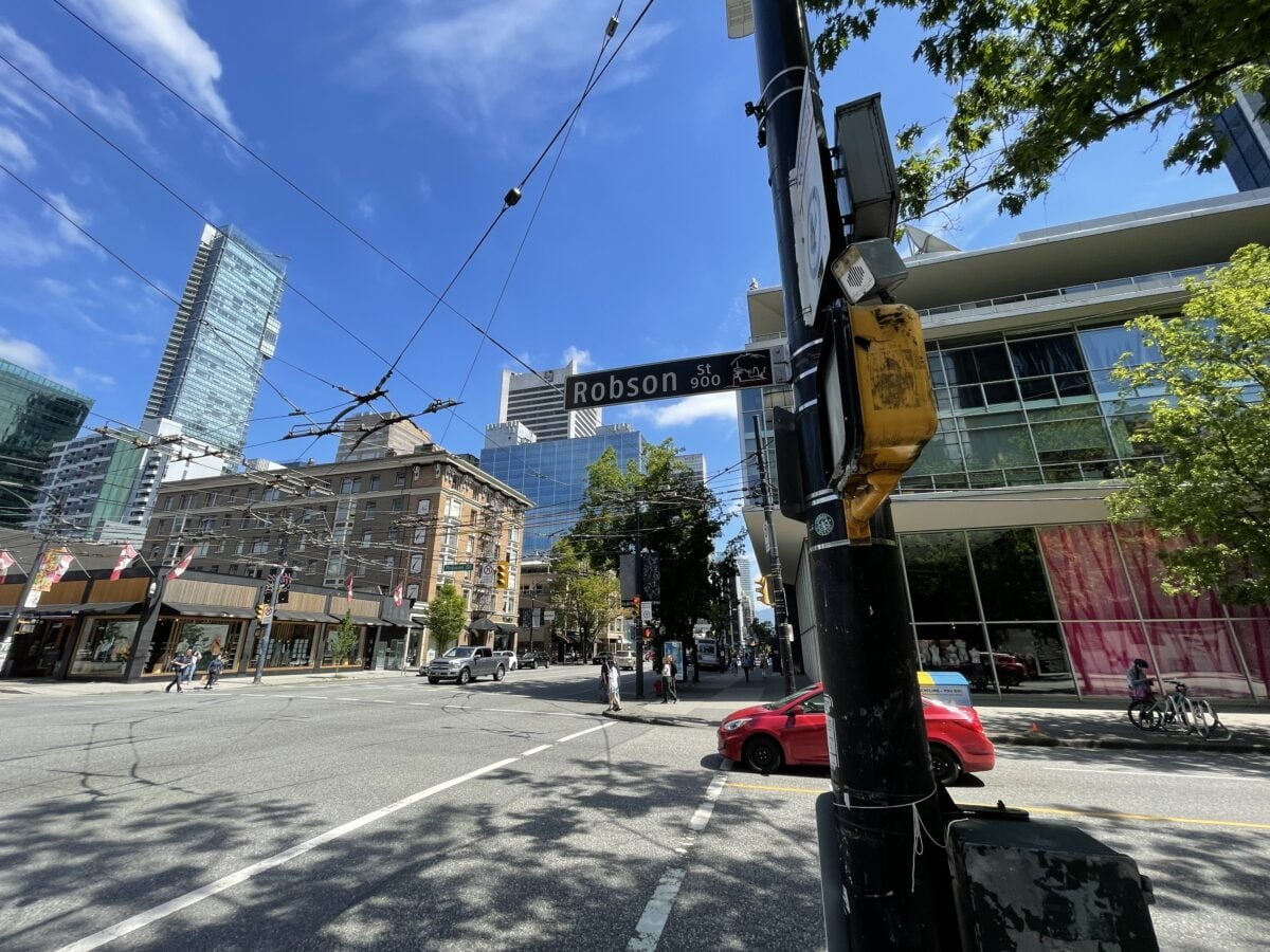 Robson Street Sign