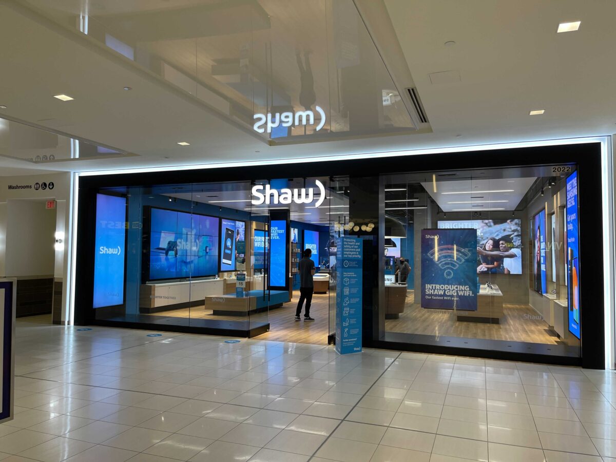 Shaw Communications retail store at Park Royal in West Vancouver in May 2021