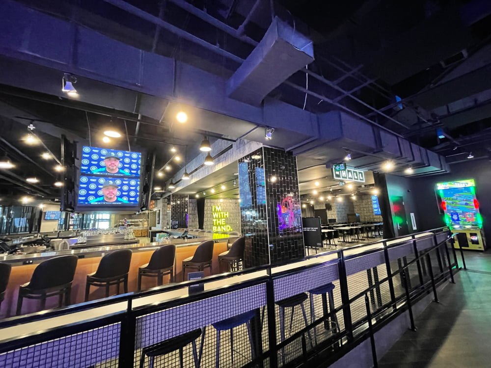 The Hall just beyond the Upper Three10 Restaurant at The Rec Room in The Amazing Brentwood in Burnaby