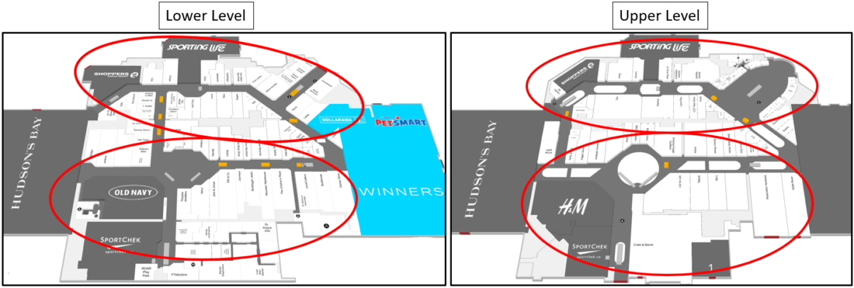 SouthCentre Tour Zones