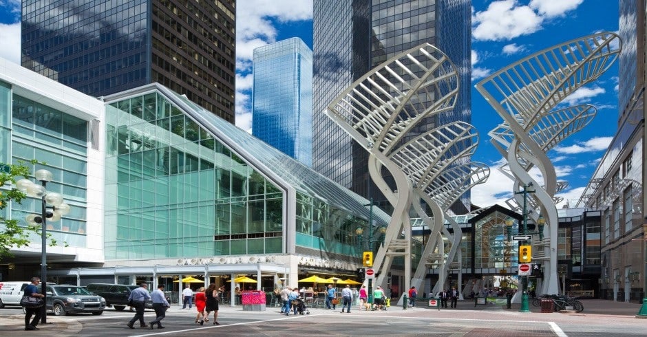 The CORE from Stephen Avenue Mall (8th Ave SW) in Calgary.