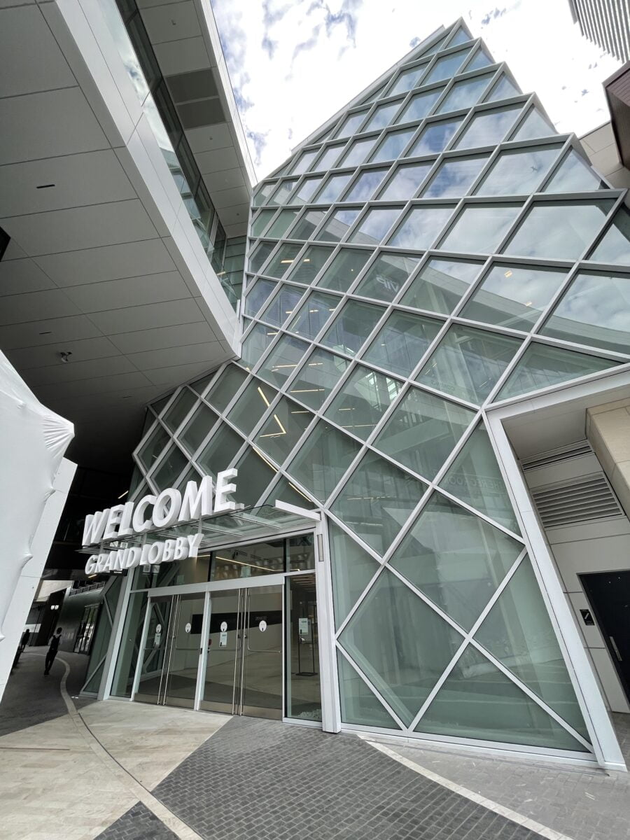 Grand Lobby entrance from Town Center Plaza at The Amazing Brentwood