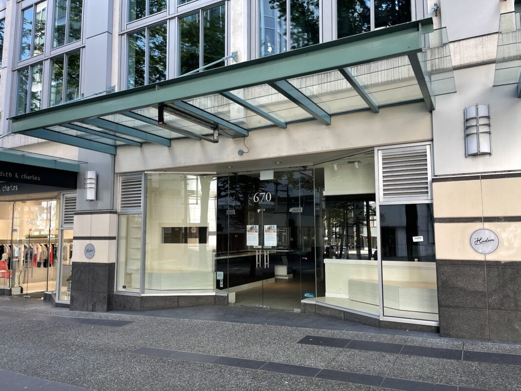 Former FYidoctors location on Granville Street in Vancouver (July 2021)