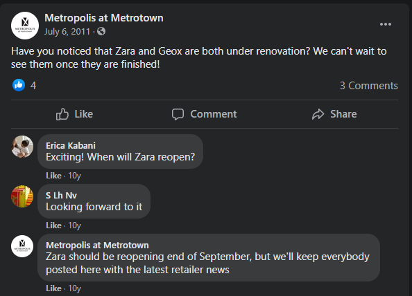 2011 renovation update from Metropolis at Metrotown. 