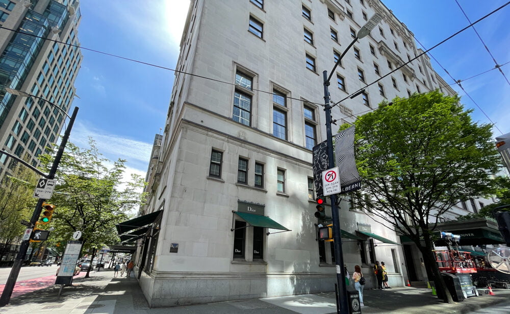 Fairmont Hotel Vancouver on Burrard Street and West Georgia in Vancouver (June 2021)