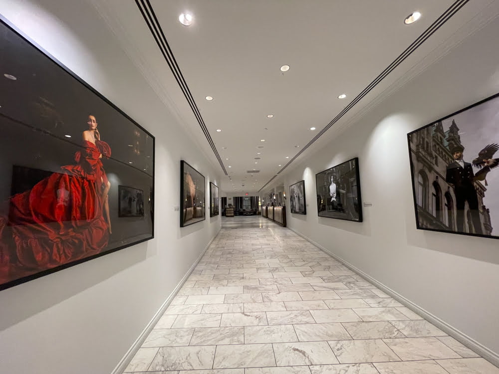 Hotel Corridor from Luxury Retailer Space to Front Desk (June 2021)